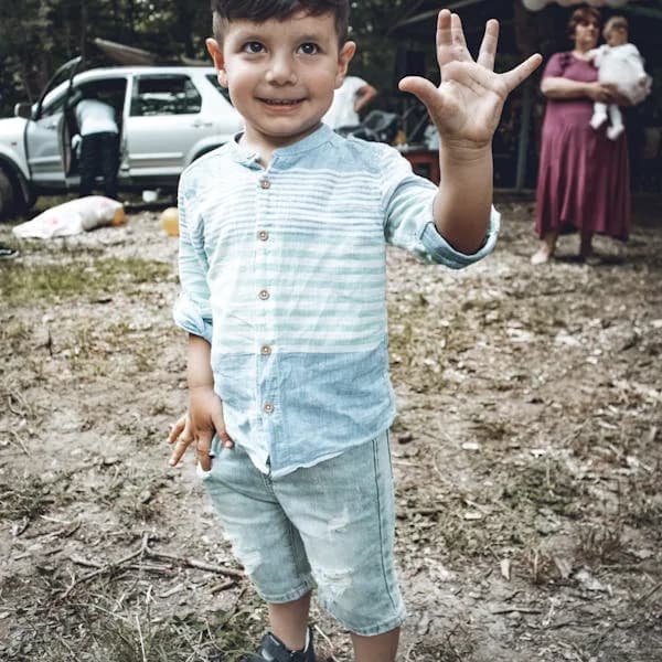 Stylish boy in casual wear