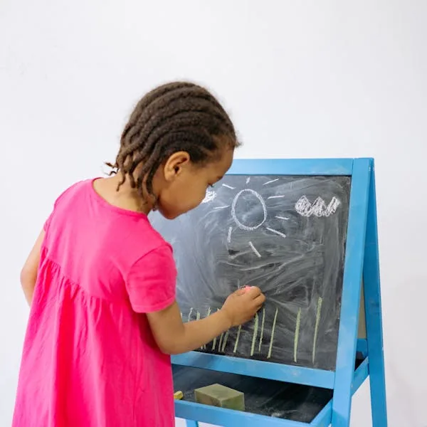 Girl in colourful dress