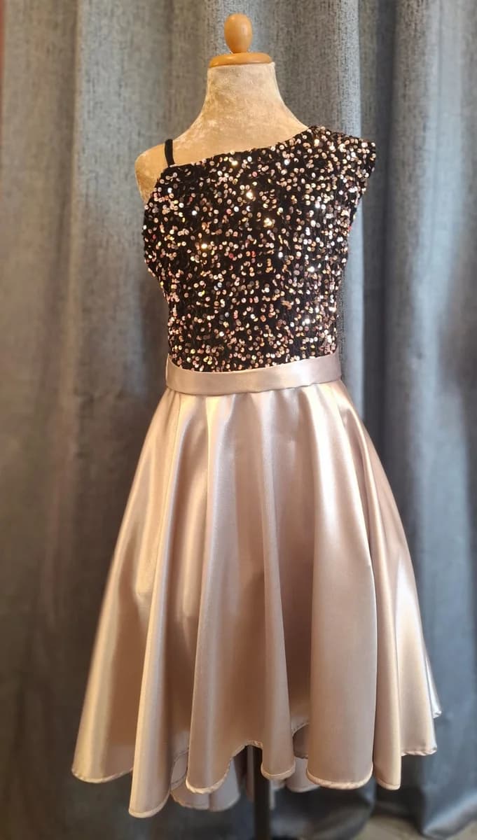 Champagne Sequin Circle Dress