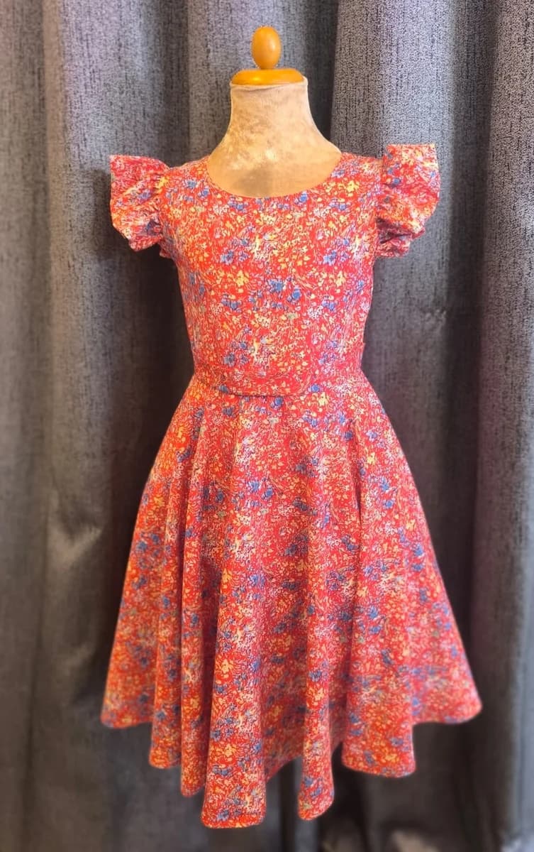 Coral Wildflower Flutter Dress - view 2