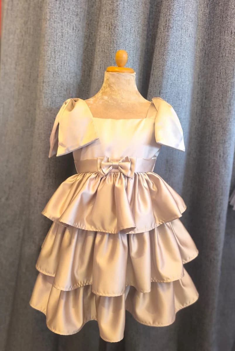 Ivory Tiered Ruffle Toddler Dress