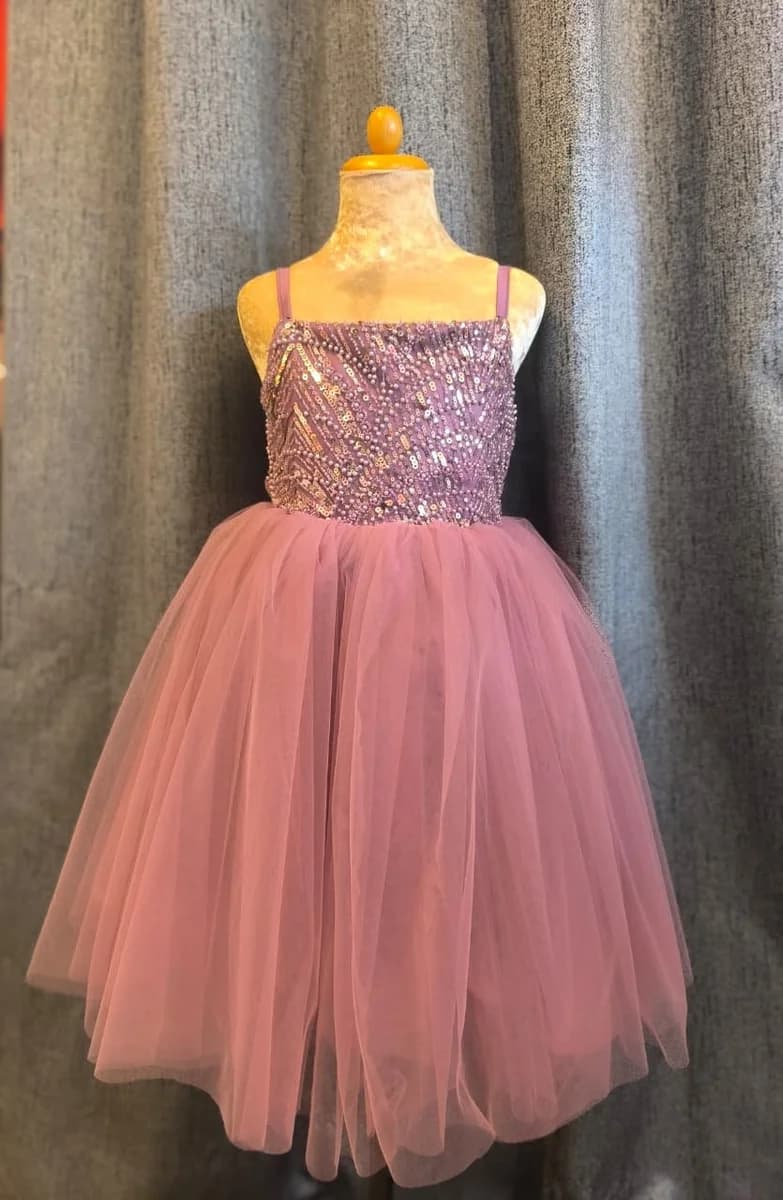 Mauve Sequin Tutu Dress
