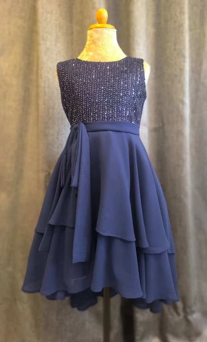 Midnight Sequin Chiffon Dress