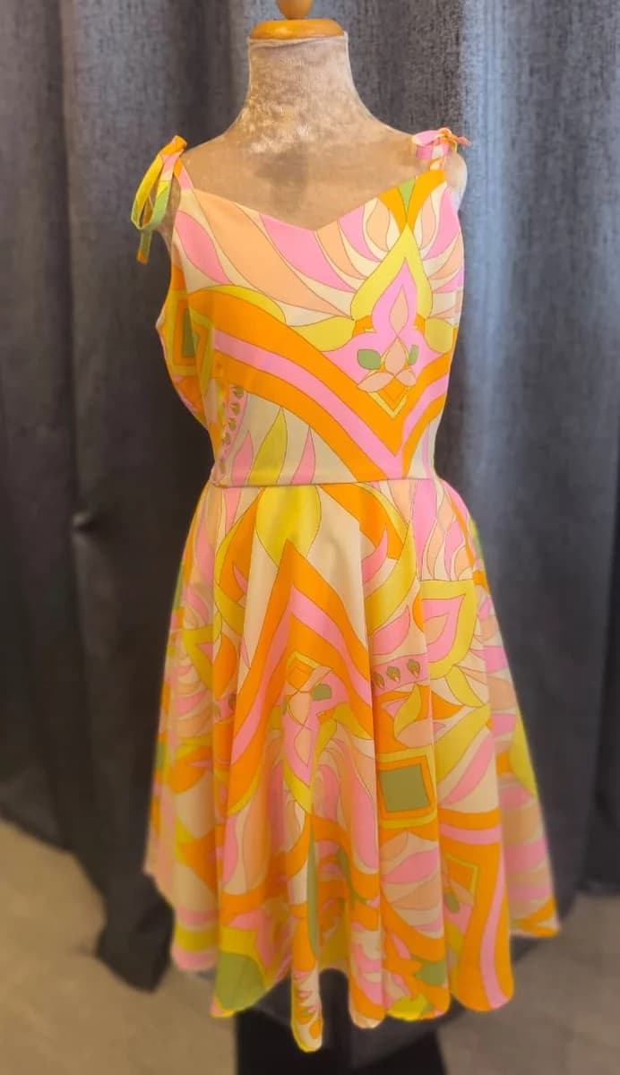 Retro Swirl Print Sundress