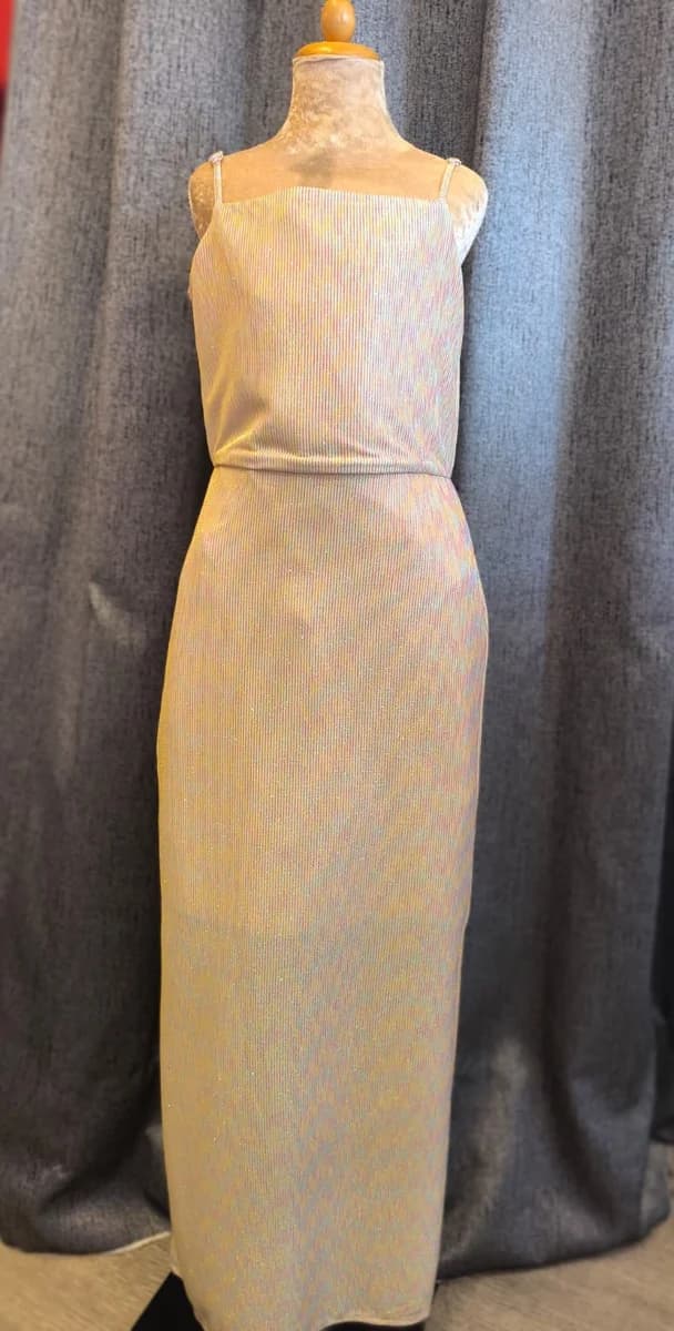 Silver Shimmer Column Dress