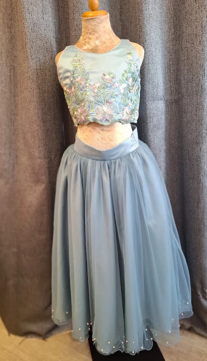 Sky Blue Floral 2-Piece Set