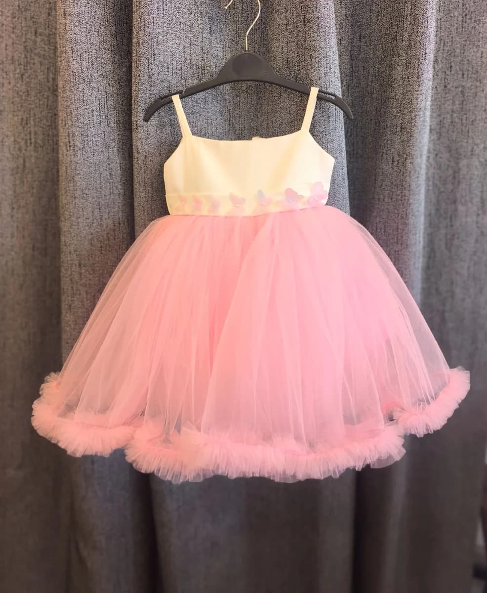 White & Pink Fluffy Feather Tutu